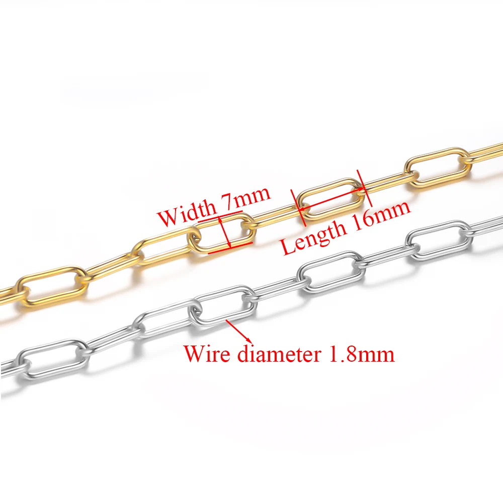 Semitree 1 Meter Stainless Steel Chain Link Chains for DIY Jewelry Making Accessories Handmade Wallet Chain Necklace Supplies