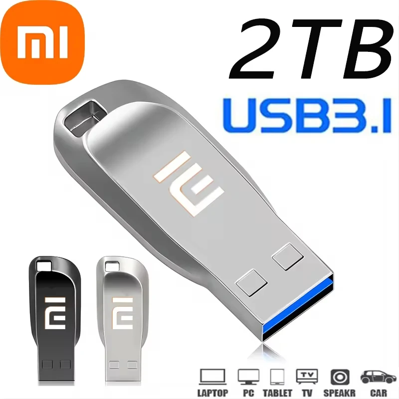 정품 샤오미 펜 드라이브, USB 3.0 플래시 메탈 드라이브, 1TB 대용량 고속 전송 스토리지, 방수 메모리 U 디스크, 2 TB