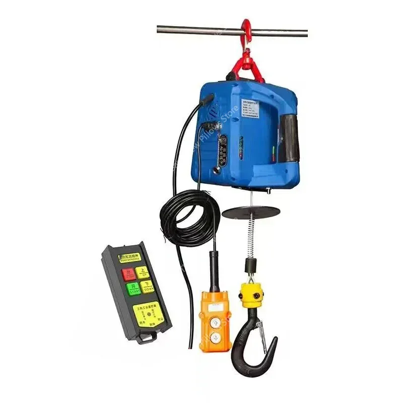 

160 meters remote control electric hoist portable hand winch traction block wire rope lifting