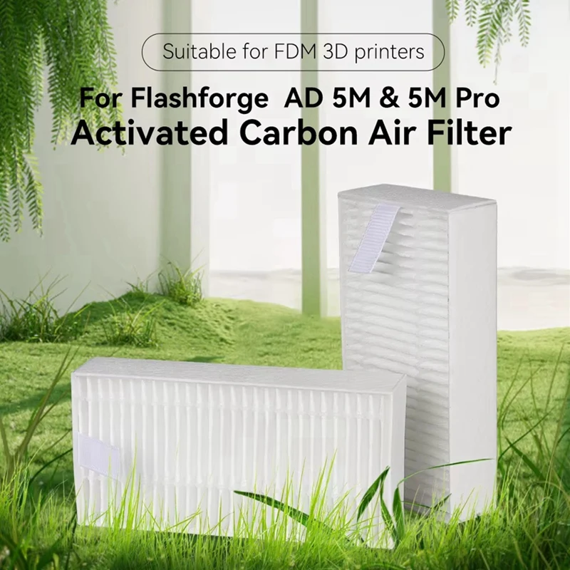 2PCS For FLASHFORGE AD 5M/5M Pro Activated Carbon Air Filter For FDM 3D Printers For Flashforge Adventurer Air Filter