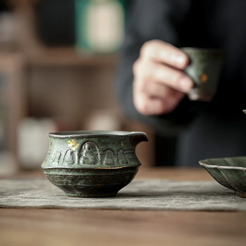 Retro Japanese style Fair Cup Ceramic  Kung Fu Vintage Tea Sea Chinese Teacup Teaware Tea Ceremony