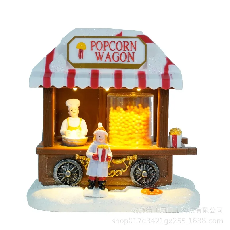 

Snow Hut Small House Cotton Candy Dining Car Christmas Decorations Ornaments Hand-painted Creative Luminous Ornaments