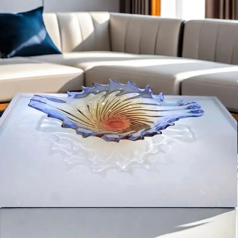 Modern Glazed Ceramic Fruit Plate Thickened Candy Dish for Living Room Home Decor Light Luxury Snack Bowl High Quality