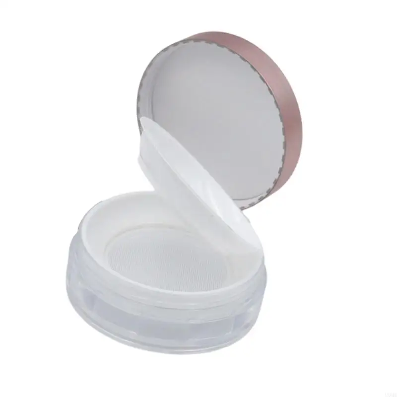 U0DE Empty Loose Powder Container Plastic Cosmetic Makeup Loose Powder Box Case Holder with Sifter Lids and Puff for Travel