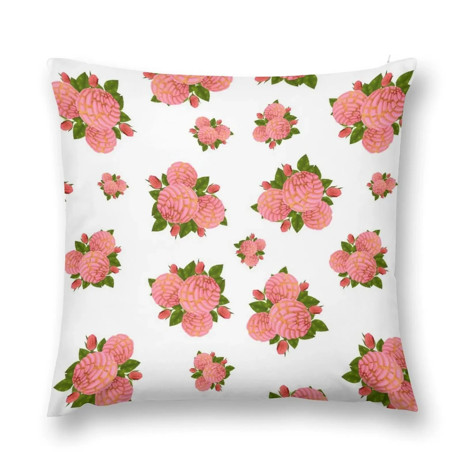 Pink pan dulce concha flower bouquet print Throw Pillow Christmas Cushion For Home Decorative Cushions For Living Room pillow