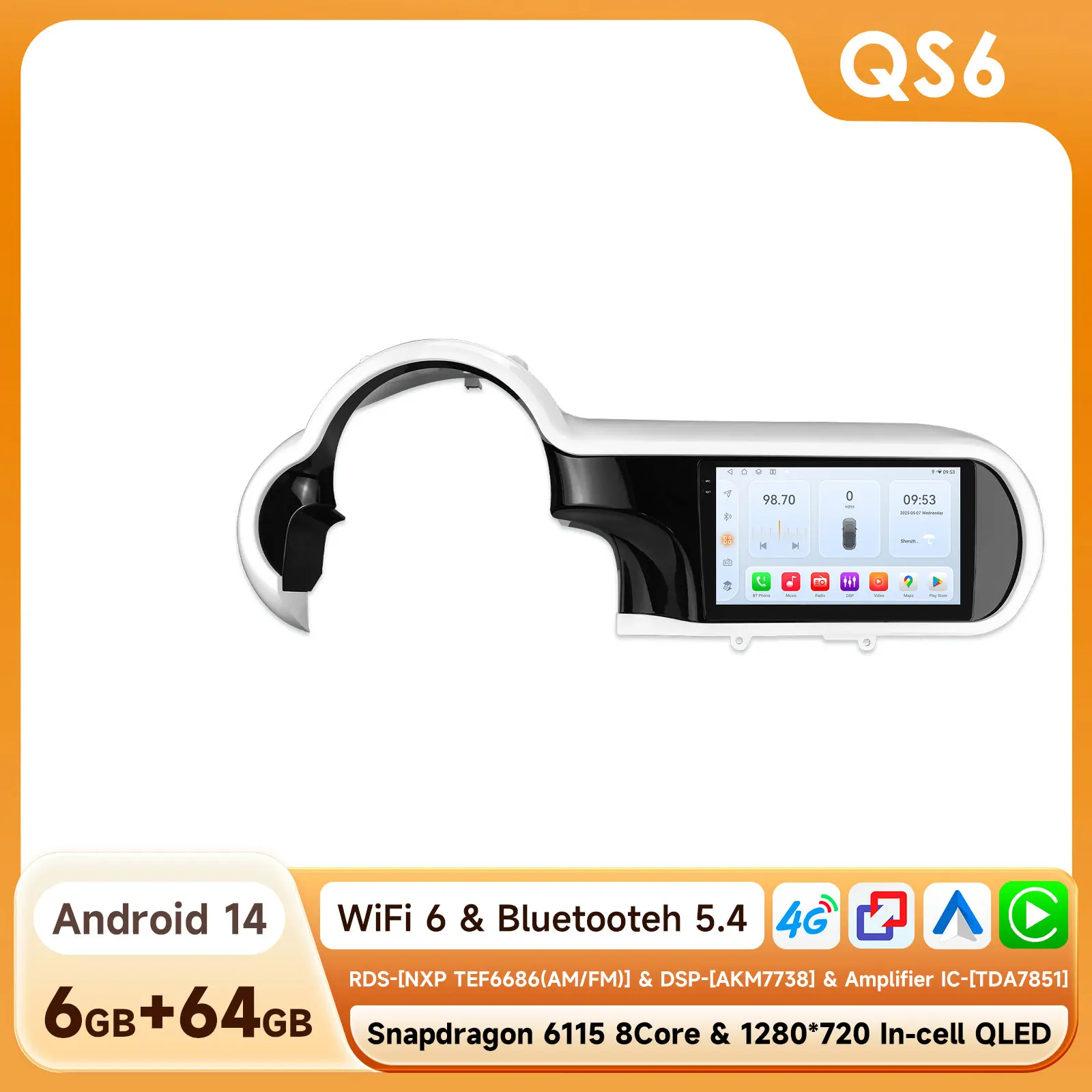 Hizpo 2K Scherm Draadloos Carplay Android Auto voor Renault Twingo 3 2014-2024 Auto-infotainment Multimediaspeler GPS Stereo Auto Intelligent Systeem AI Voice Smart QLED 2K Scherm 1920*1200 Autoradio
