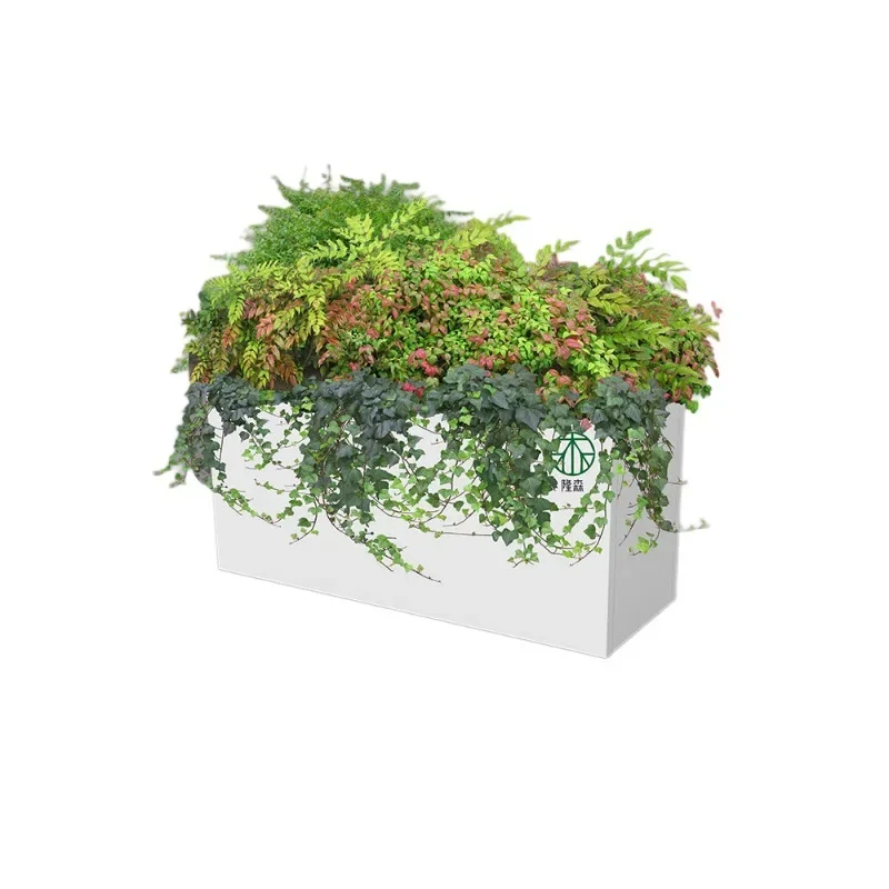 Outdoor wrought iron flower box combination aluminum alloy stainless steel PVC planter planter road isolation guardrail