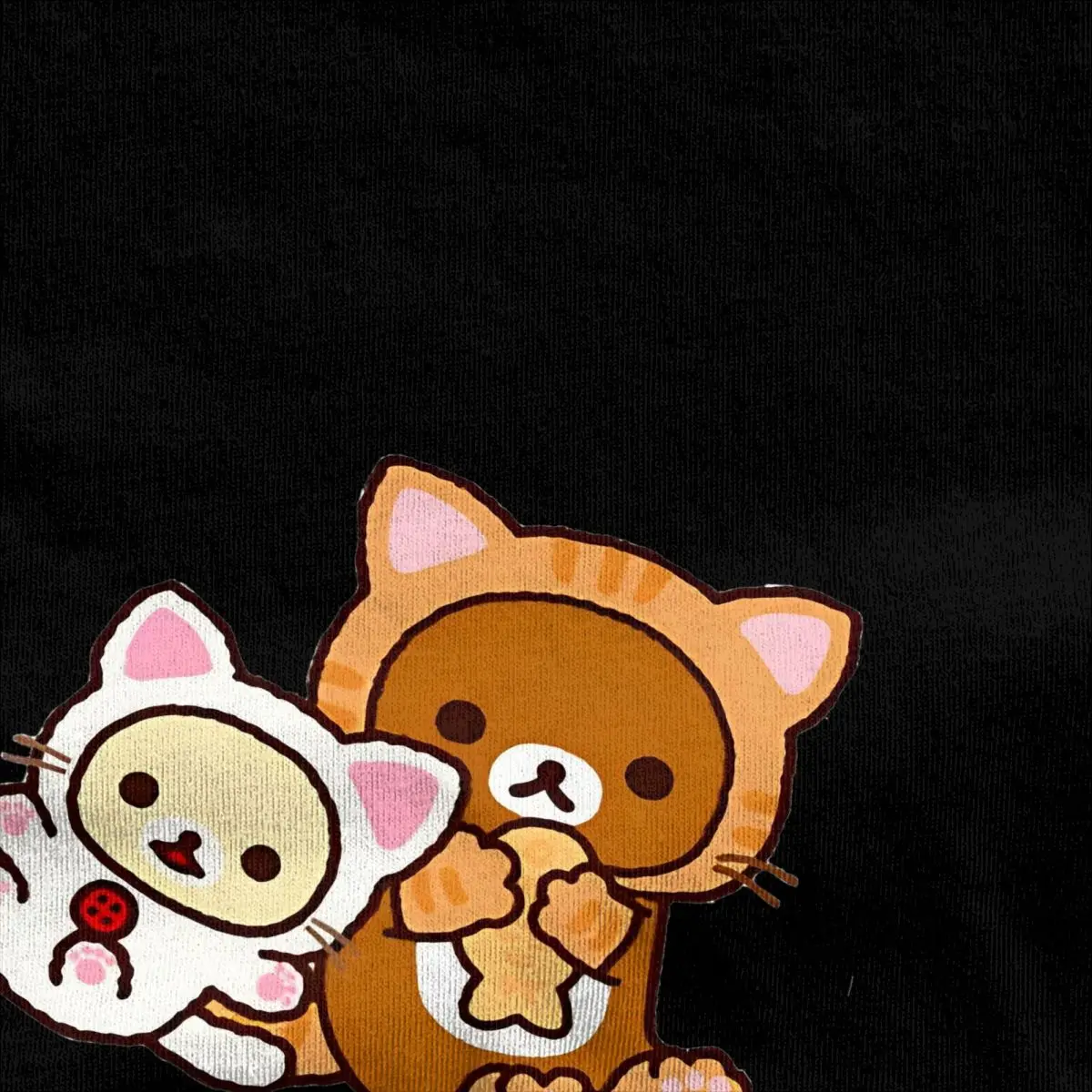 Rilakkuma And Korilakkuma In Costumes T-Shirt Hippie T-Shirts Short Sleeves Streetwear Tshirt Cotton Crewneck Oversized Clothes