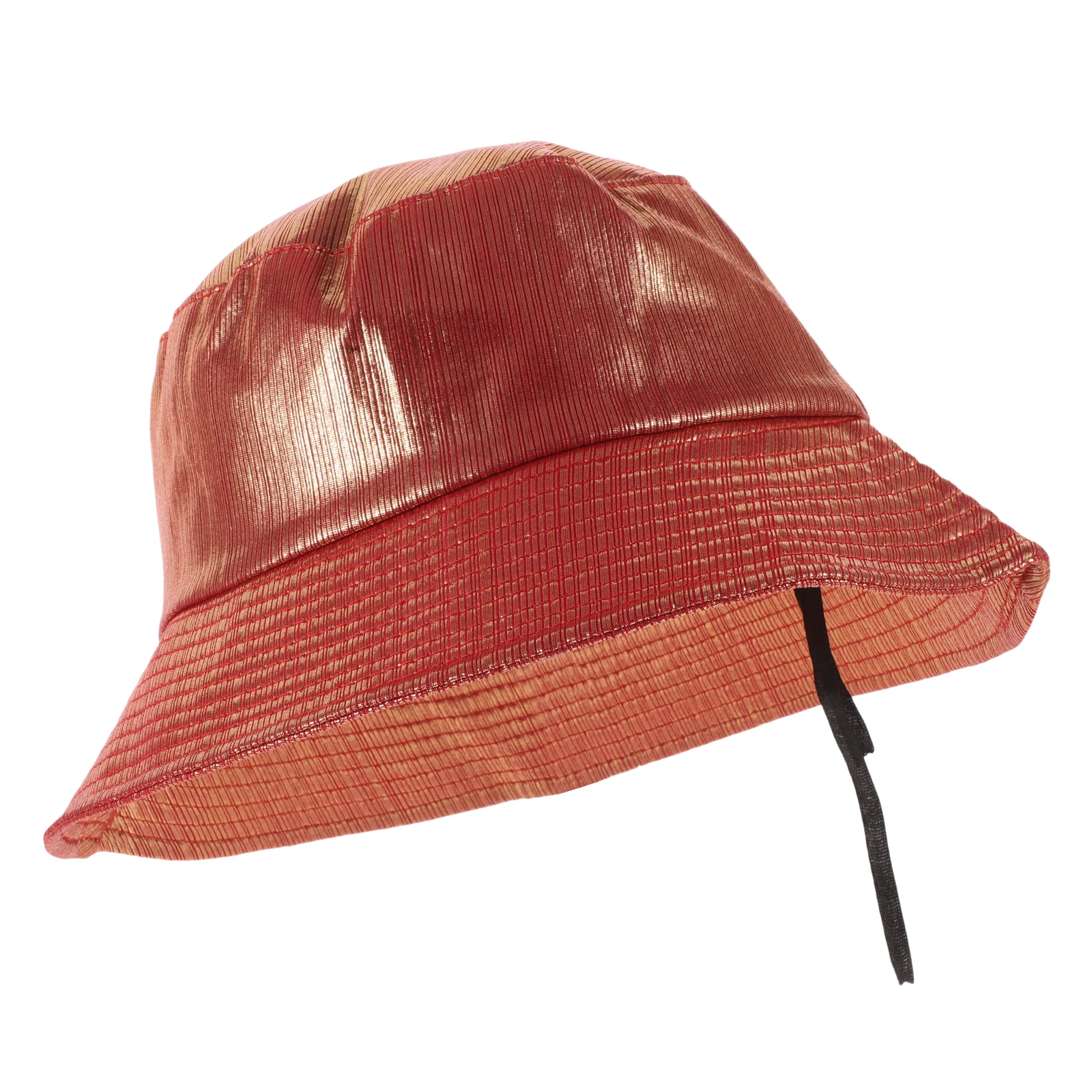 

Imitation Patent Bucket Women Sunhat Punk Fashion Accessory Cotton Beach Wide Brim Hat Gradient Color Shiny Design