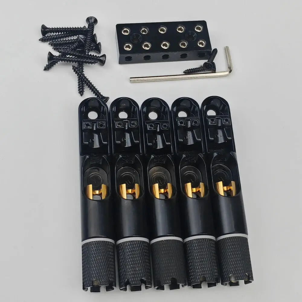 Upgrade 4/5 Pieces Single String Fan Bass Bridge Headless Fixed Fanned Bridges Guitar Accessories