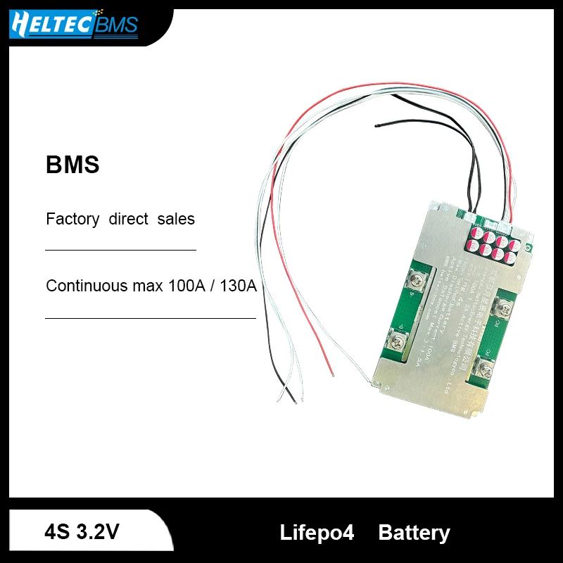 

HeltecBMS 12V BMS 4S Lifepo4 12V 100A 130A lifepo4 bms with active balance battery protetcion board instead of Lead acid battery