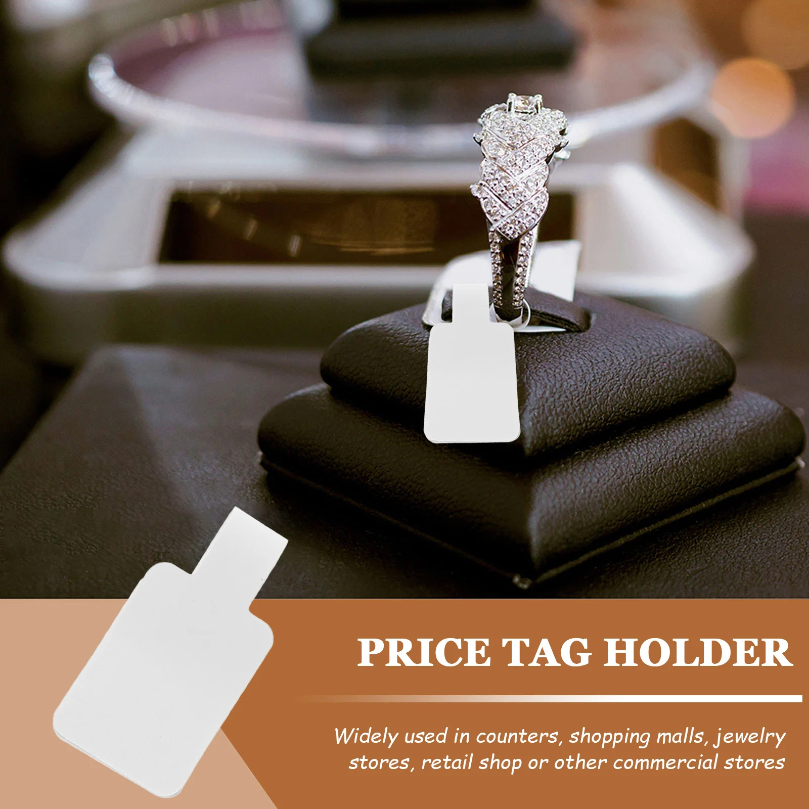 100 قطعة ملصقات أسعار المجوهرات فارغة ورق لاصق ذاتي العلامات لخاتم قلادة سوار عرض سعر الكتابة اليدوية مريحة