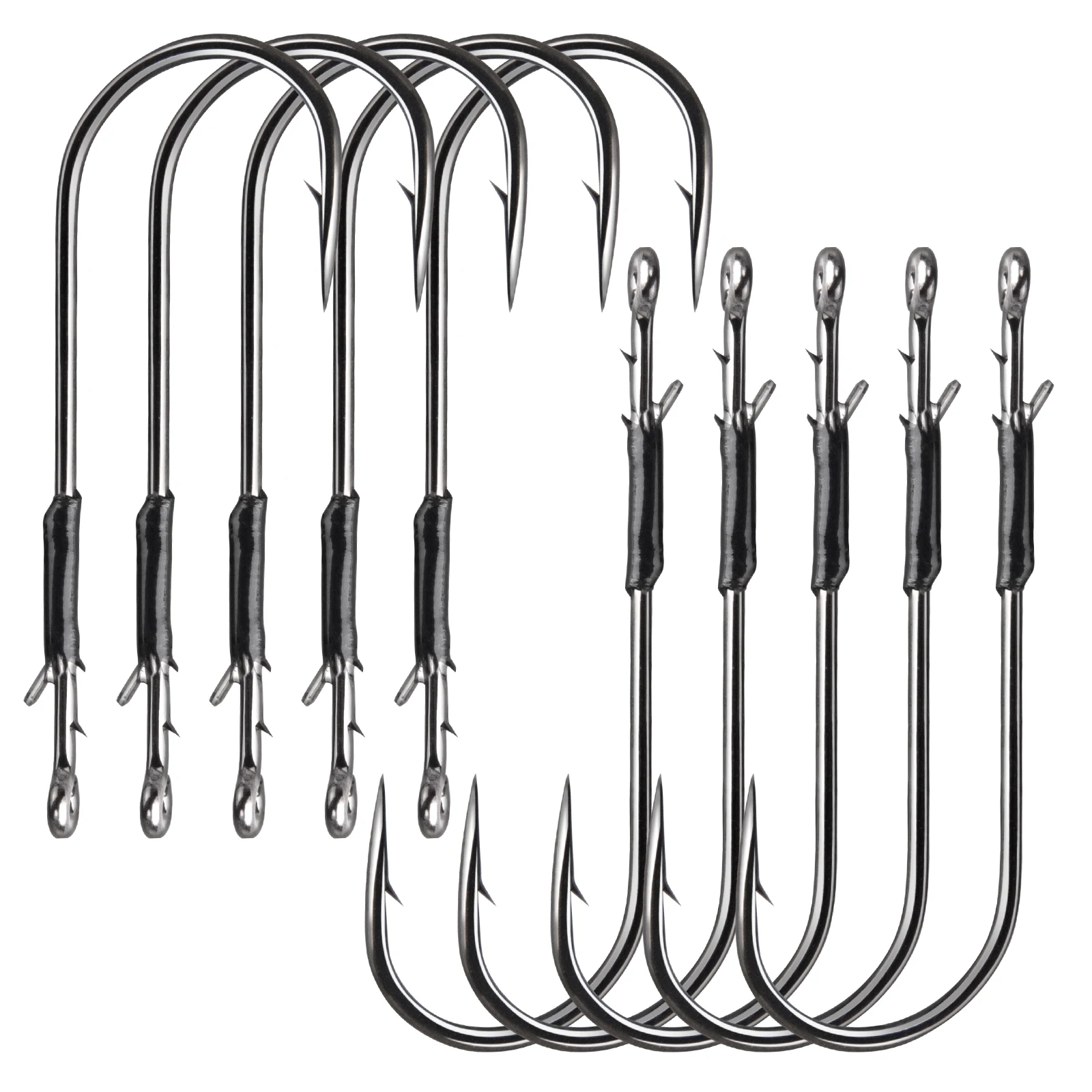 

50 шт. крючков для рыбалки с держателем для наживки # 1- # Крючок-червь 4/0 с прямым цевьем для дроп-шота и неко-ригов, для ловли басса в пресной воде