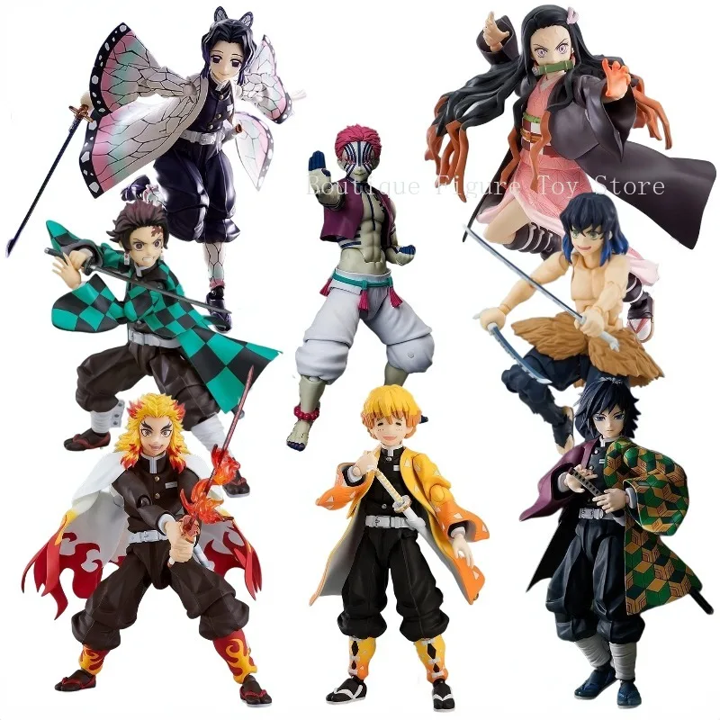 

In Stock Original Figma Demon Slayer Kamado Nezuko&Kochou Shinobu&Akaza&Tomioka Giyu Figure Anime Model Toy Collect Action Gift