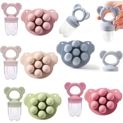 Baby Koala Fruit Feeder Set Food Supplement Feeder BPA Free Silicone Nursing Feeding Freezer Tray Tableware Fresh Food Feeder