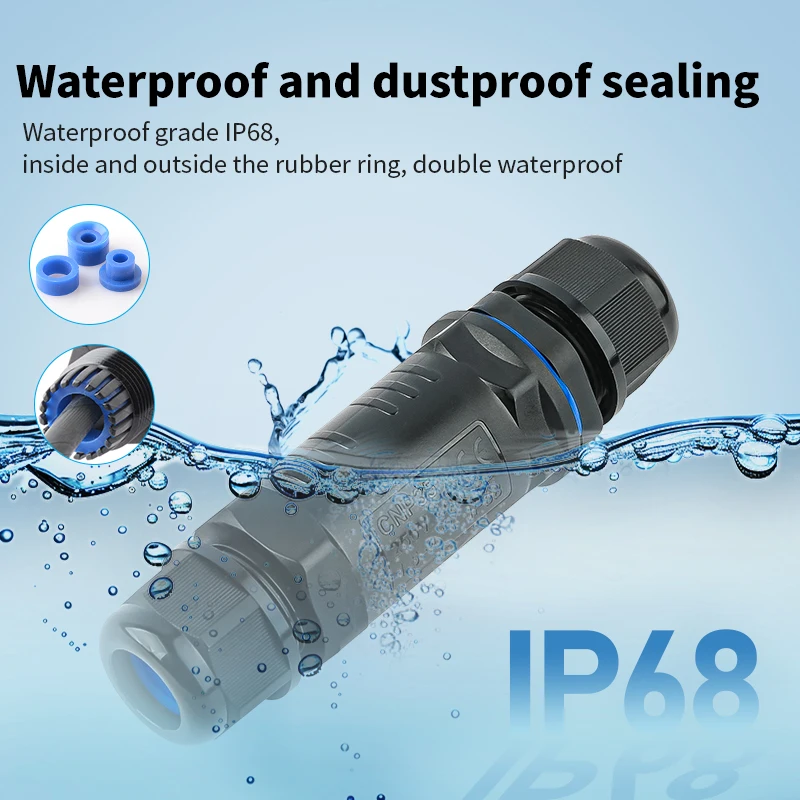 JINH IP68 Waterproof  Wire Connector CNP35 3/4/5 Pin Outdoor Quick Screw Joint Box for Underwater Pool LED Strip 1Pc/2Pcs