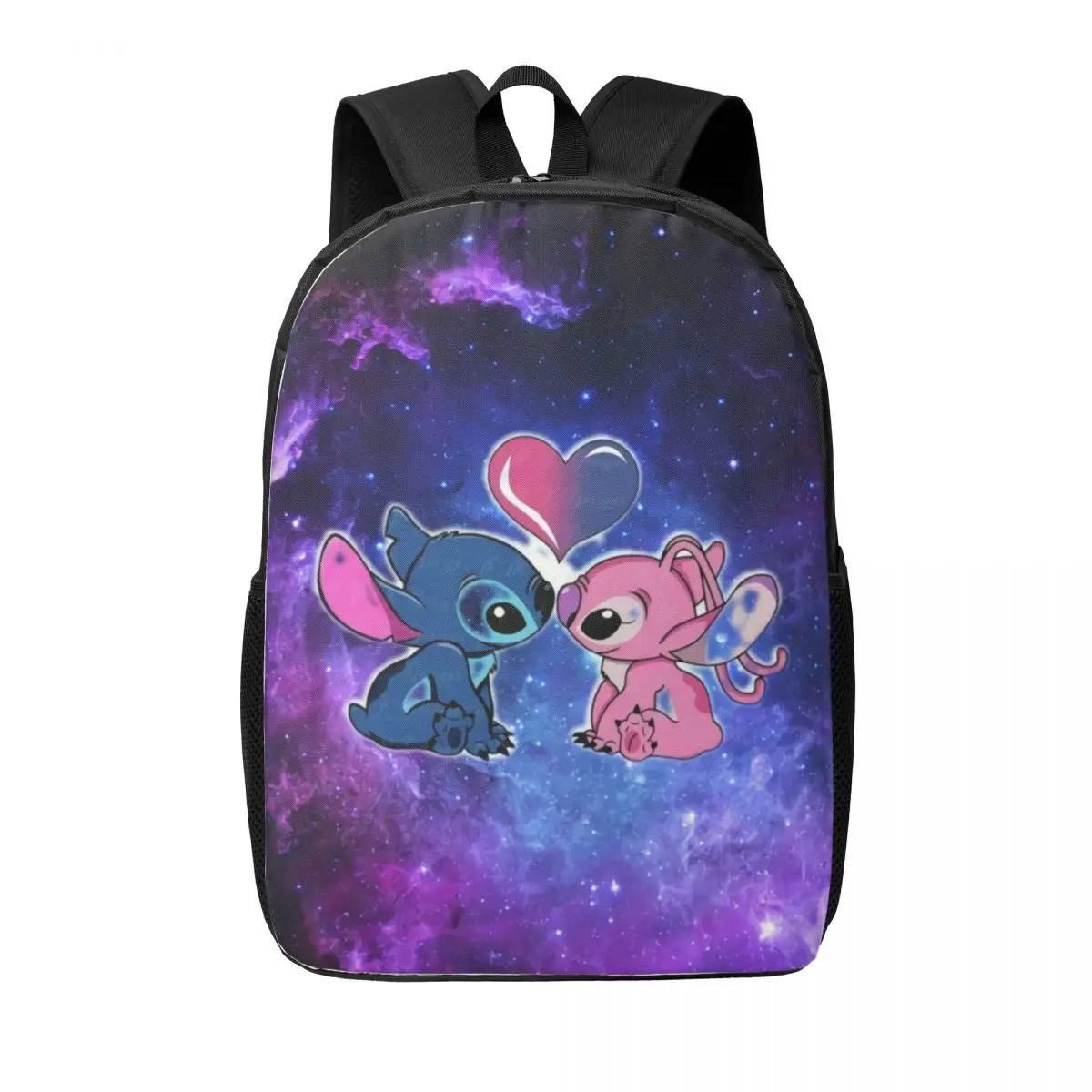 Custom Stitch Angel Love Heart Cartoon Anime Laptop Backpack Men Women Basic Bookbag for School College Student Bag