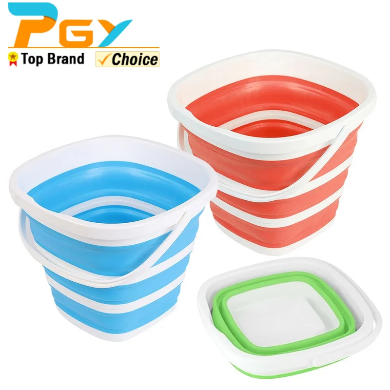 10L Foldable Portable Fishing Water Pail Rectangular Tub for House Cleaning Collapsible Beach Buck Home Outdoor Storage Supplies