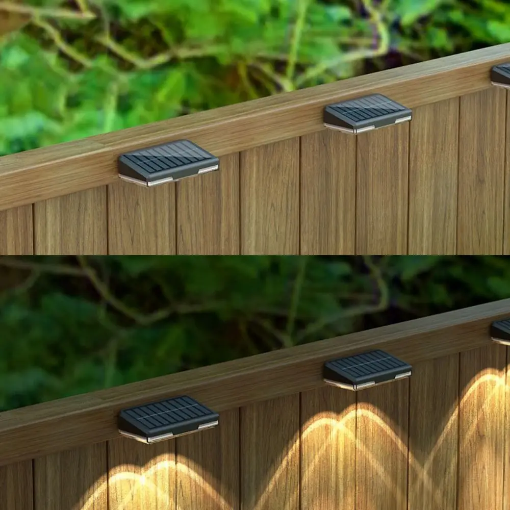 Waterproof Solar Deck Lights LED Light Warm White Solar Fence Lamp Durable RGB Color Solar Wall Lights Patio