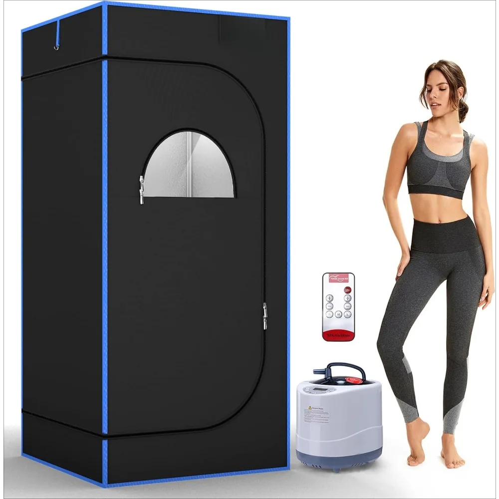 

Portable Steam Sauna, Full Size Steam Sauna Box, 600D Canvas Personal Sauna Spa 3L & 1200W Steam Generator with Remote Control