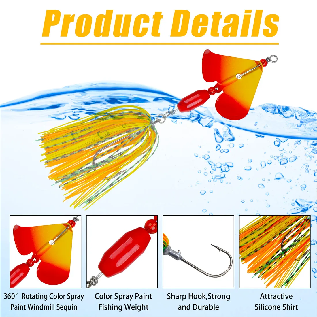 Spinnerbait y Buzzbait Multicolor para Lubina, Trucha y Salmón - imagen 2
