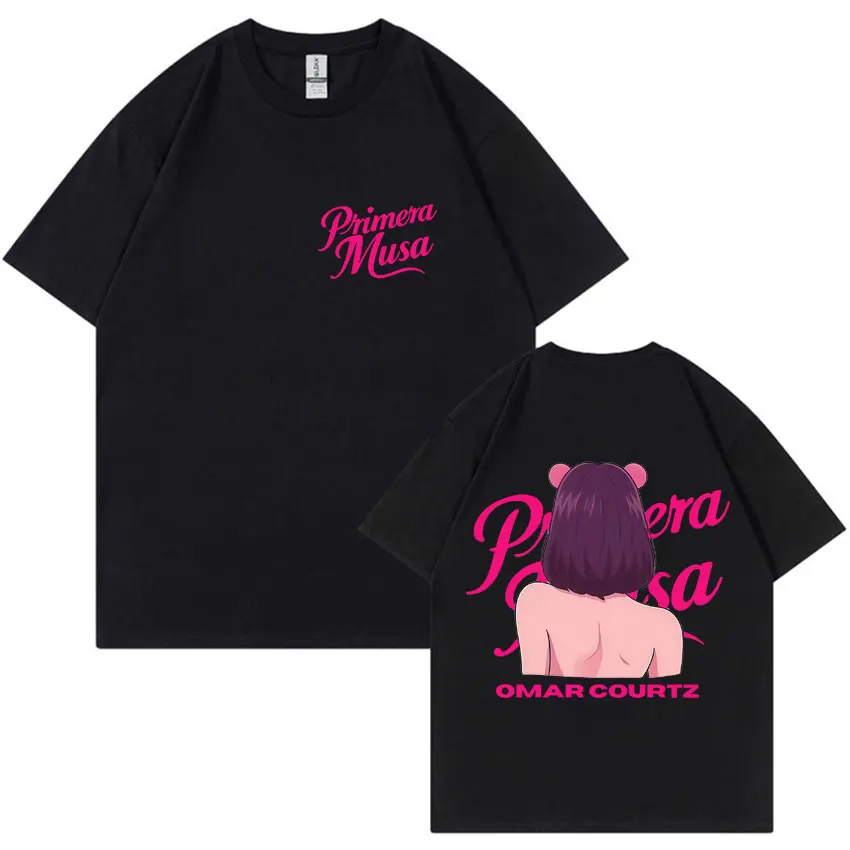 مغني الراب عمر كورتز بريميرا موسى 2025 الصيف الرجال النساء الشارع نمط جماليات الهيب هوب المتضخم عادية القطن تي شيرت