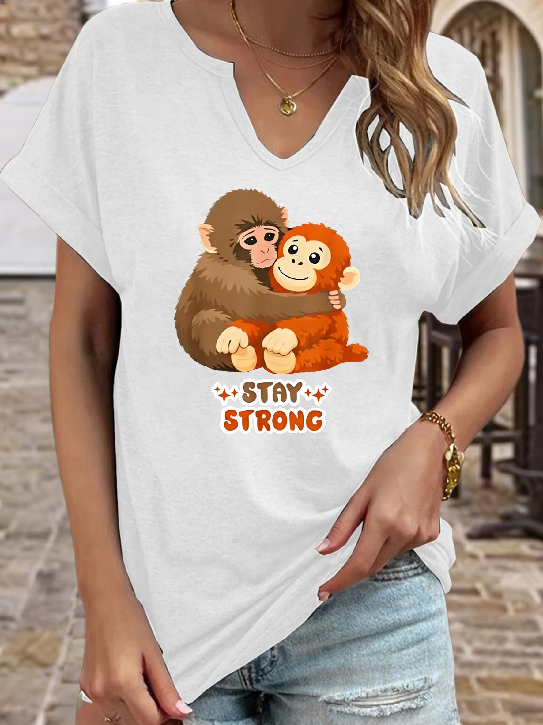 Women's Summer Crew Neck Short Sleeve T-Shirt, 