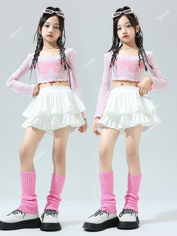 Dance Costume Kids Competition Model Walking Cheerleader Stage Performance Clothing