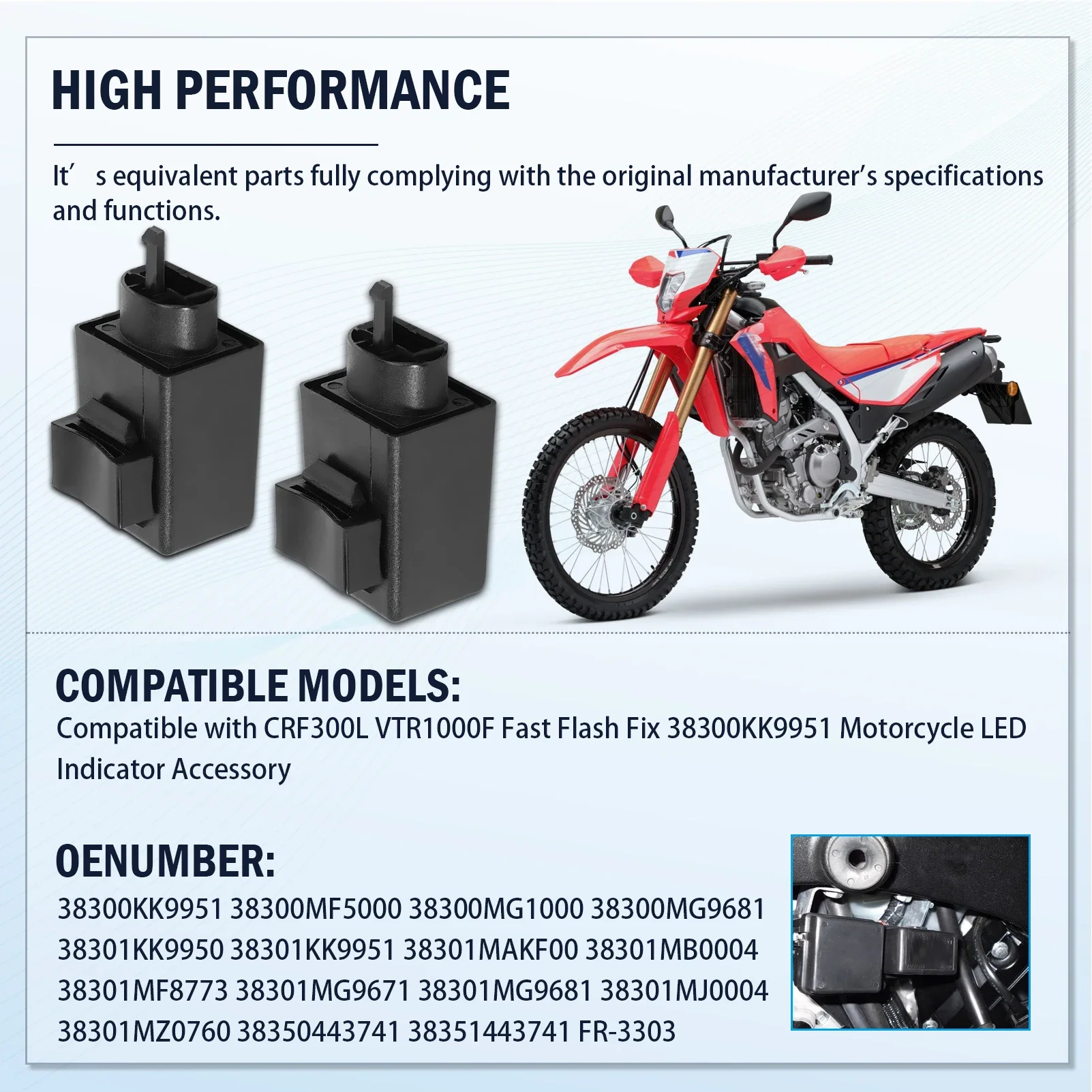 العالمي 3-Pin LED بدوره إشارة مرحل ومضي 38300KK9951 لهوندا CRF300L VTR1000F سريع فلاش فيكس 38351443741 دراجة نارية