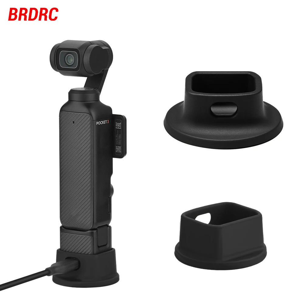 BRDRC Desktop-Basis für DJI Pocket 3, Silikon-Stützbasis, Handheld-Gimbal-Unterstützungsadapter, Basis, Kamerazubehör
