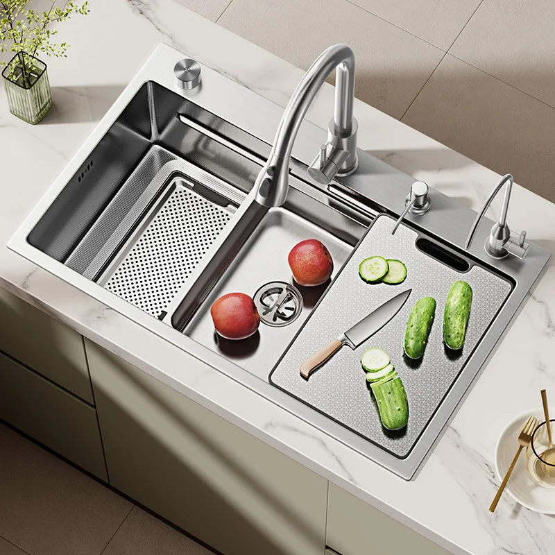 

Kitchen sink single-slot stainless steel wash basin multi-function thickened sink dishwasher sink embedded under counter basin