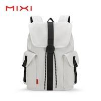 Mixi 16'' Laptop Backpack Women Men Waterproof Lightweight Casual Weekender Travel Bags College Students Rucksack 17 Inch White
