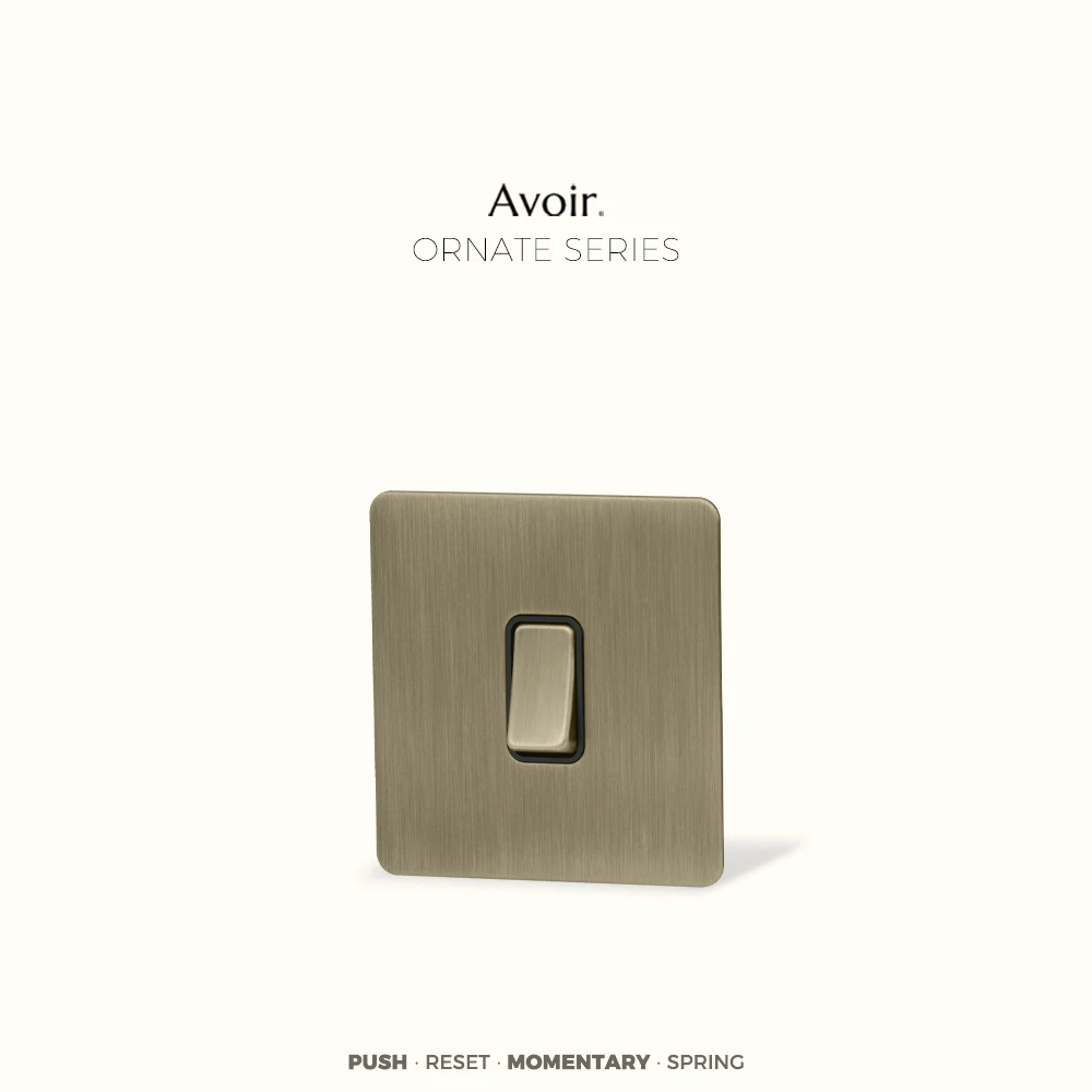 

Avoir Bronze Spring Switch House Accessories Reset Switches EU UK Electrical Sockets Plug Usb Type C 1-3 Gang Push Button 220V