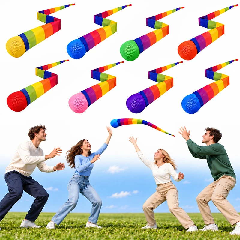 Rainbow Comet Ball Soft Tail 65cm Indoor Outdoor Sport Ball Throwing Receiving Ball Park Sports Relax Coordination Training Ball
