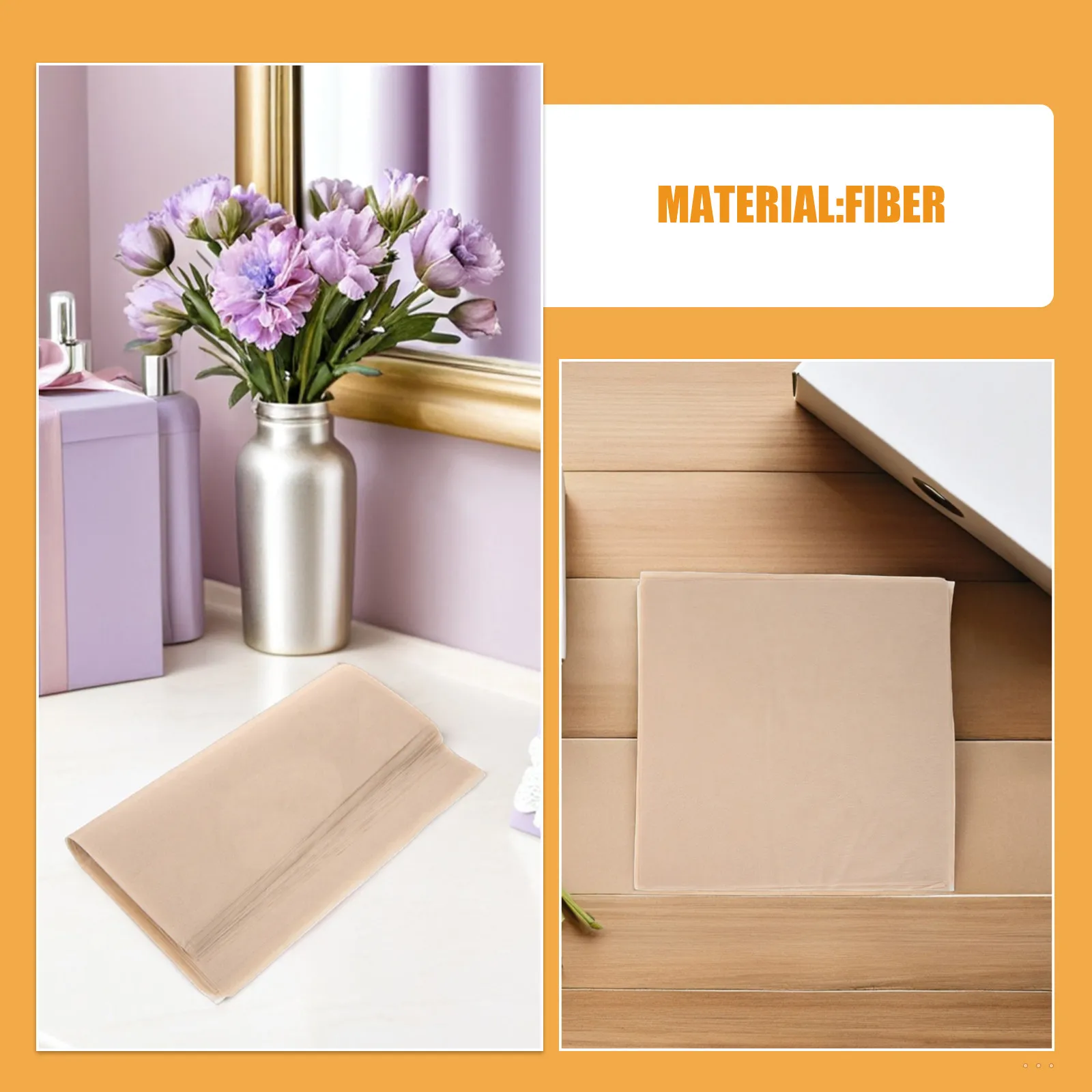 100Pcs Waterproof Bouquet Packaging Paper Beige Hand-Crumpled Texture 11.8x11.8 Flower Wrapping Supplies Florist