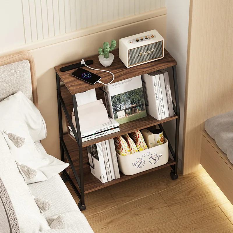 

Bookshelf Floor Shelf Living Room Sofa Side Cabinet Household Children's Storage Rack Movable Bedroom Bedside