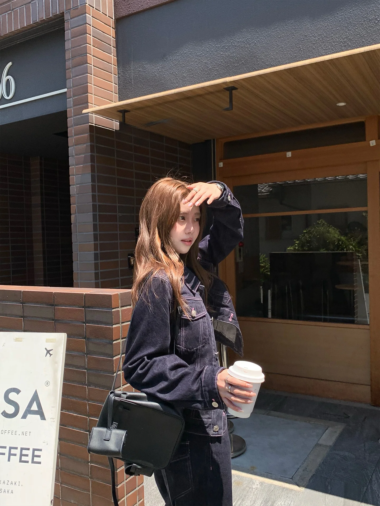 

Vintage ort Denim Jaet And Straight Leg Jeans Set Women's Faion Chic Outfit Sl Splice High Waist Button Closure