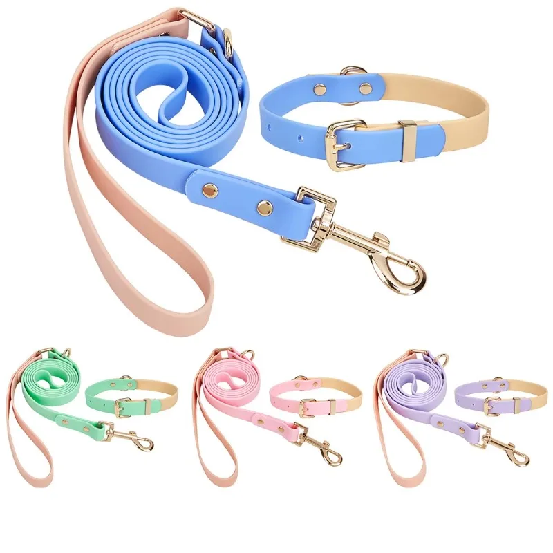 

OEM ODM Custom Color Premium Manufacturer Wholesale PVC Dog Collar and Leash Adjustable PVC Dog Collar Set