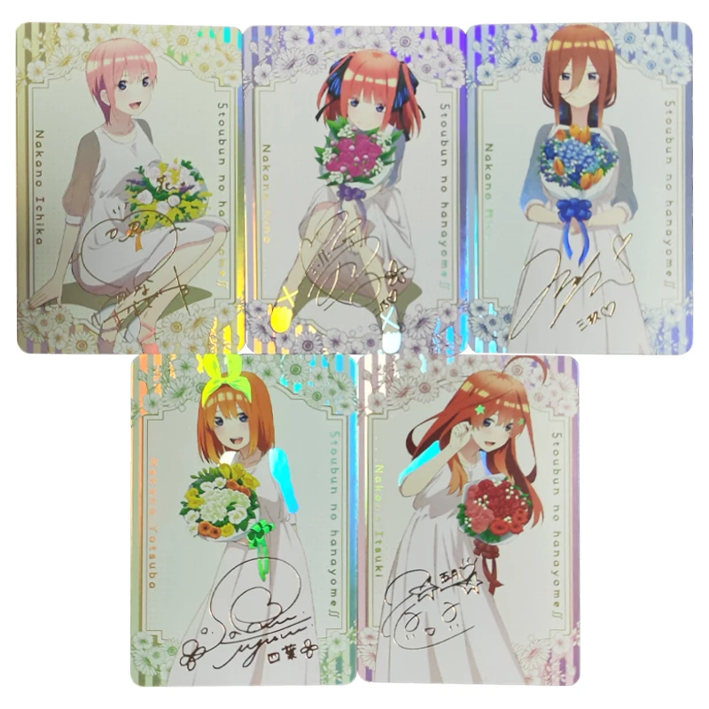 5Pcs/set The Quintessential Quintuplets Nakano Ichika Nakano Miku Flash Cards Kawaii Game Anime Collection Cards Gift Toys