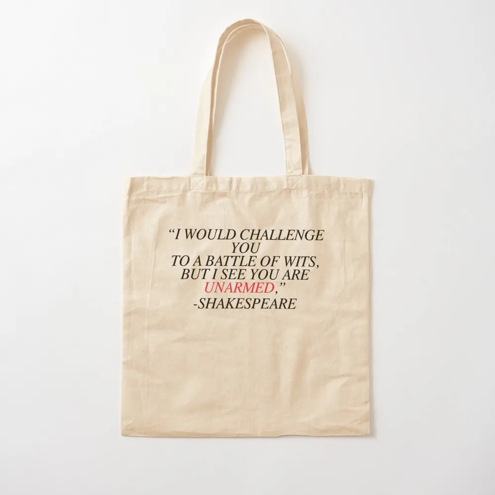 Shakespeare-Battle of Wits Tote Bag shoping bag canvas tote reusable shopping bag Gift Canvas Tote