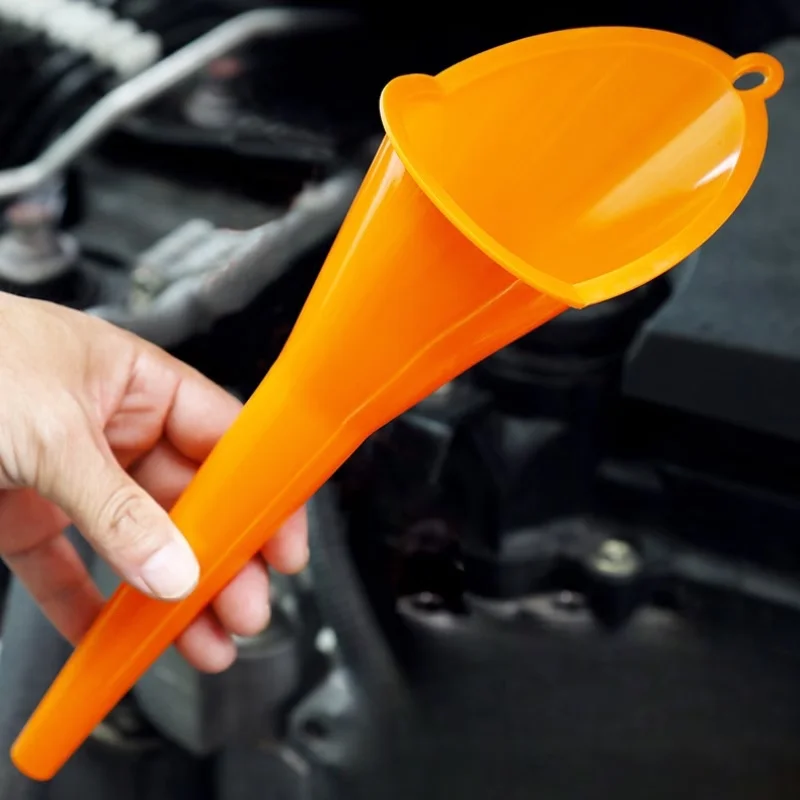 2-Pack Anti-Splash Plastic Long-Handled Oil Funnel, Fuel Filling Tool for Car, Motorcycle & Auto Accessories