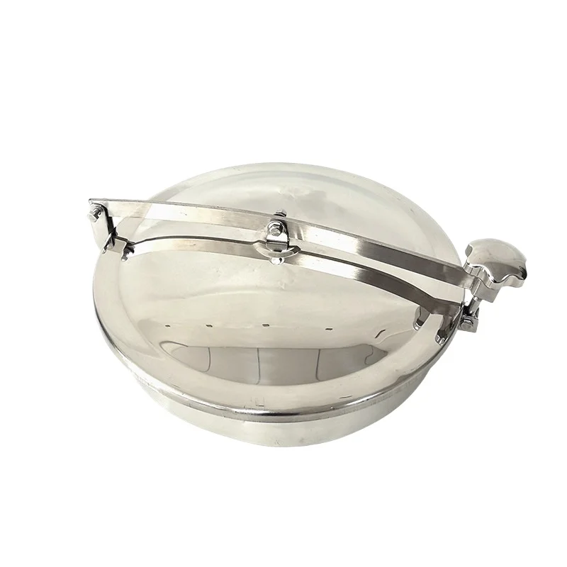 For 304 Stainless Steel Sanitary Manhole Cover Quick Opening Atmospheric Pressure Manhole Wine Can Round Flanging Hand Hole