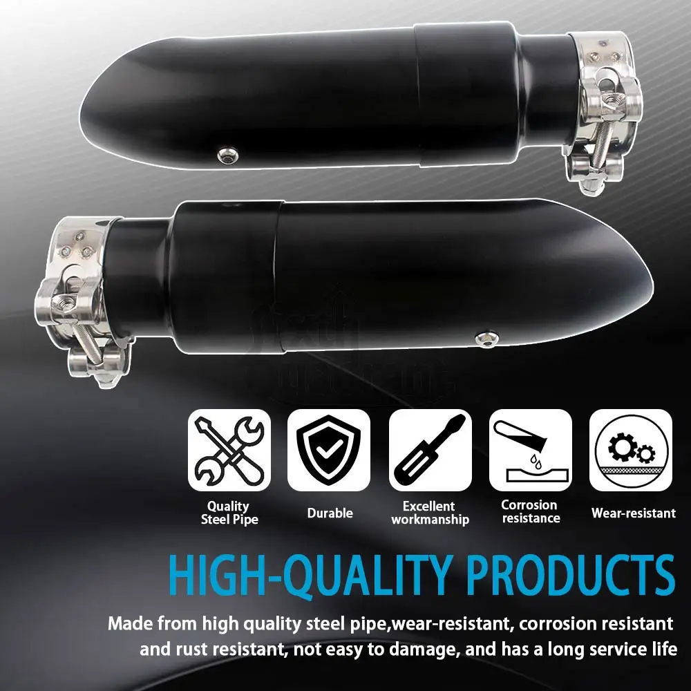 Motorcycle Slip-On Exhaust System Short Muffler Exhausts Pipe w/ Silencer Black For Indian Scout Bobber Sixty Rogue Twenty 2015+