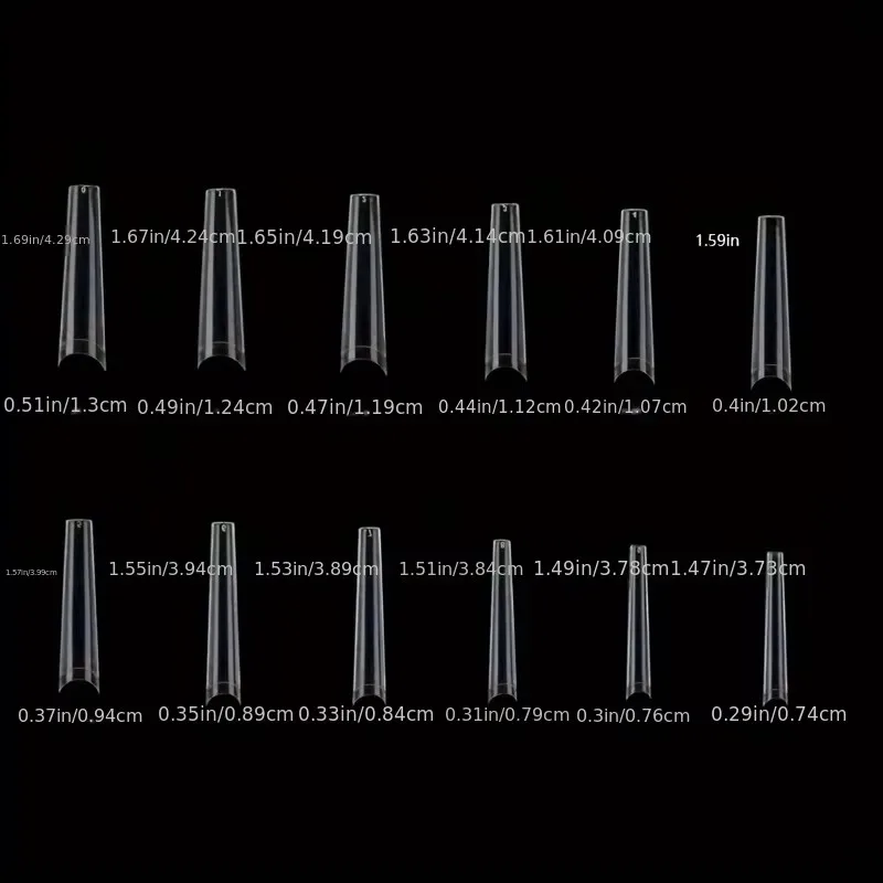 240-Piece Nail Art Set, Pre-Made C-Shaped Rhinestone Tube Nails, Denim Nails, Extended French False Nails, with Box Packaging