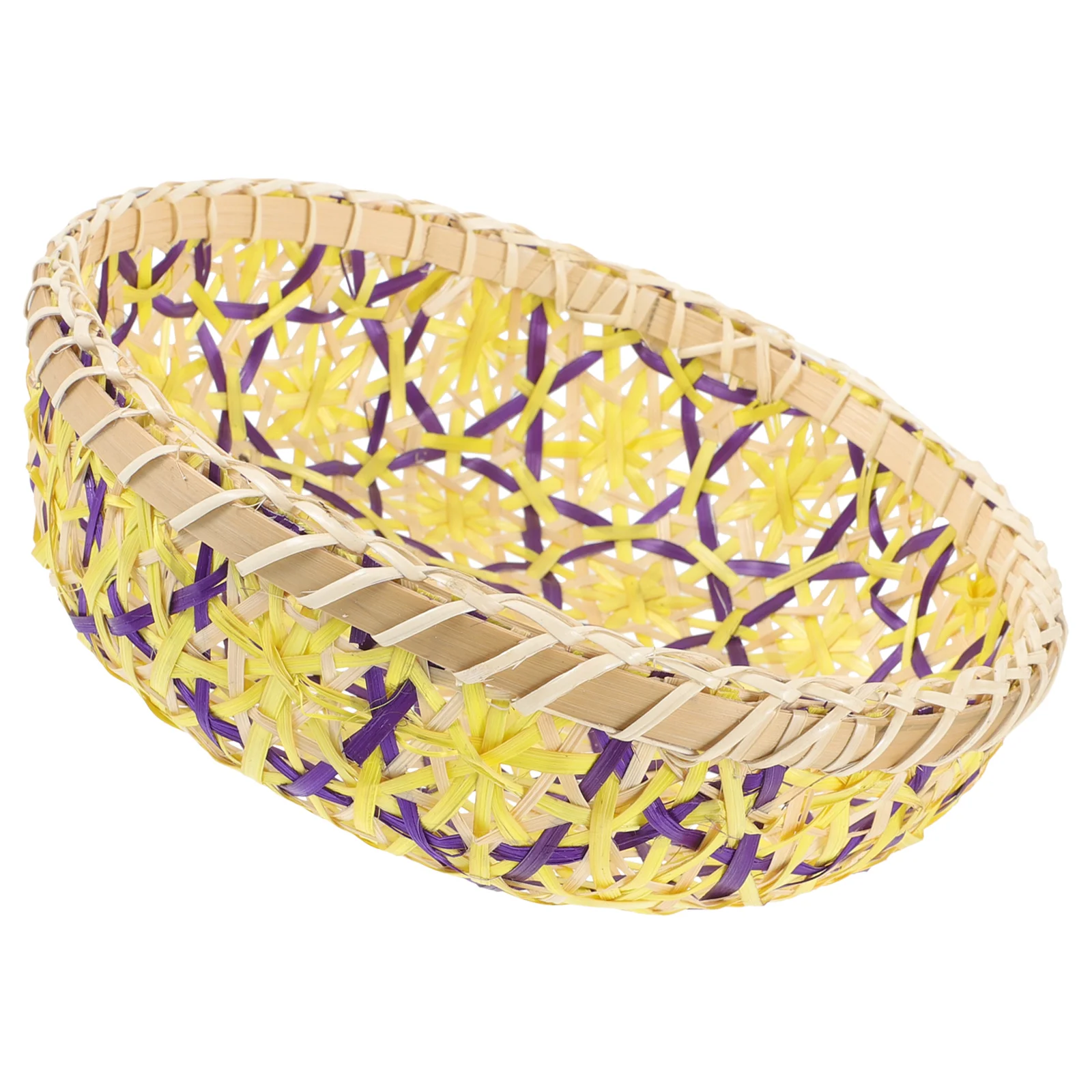 

Bamboo Woven Basket Decorative Storage H woven Kitchen ganizer Shelves Bins Fruit Bread Basket Household Storage Bathroom