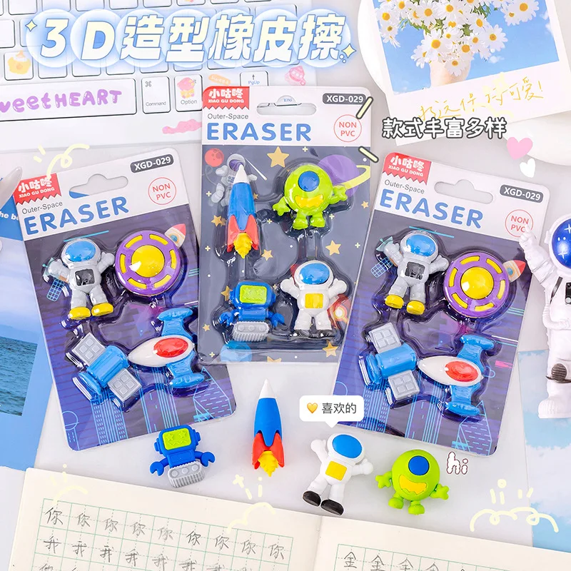 Children\'s School Supplies School Accessories for Boys Korean Stationery Astronaut Funny Erasers for Kids Cute Rubber