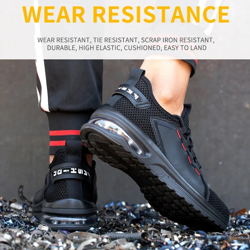 Safety Work Shoes With Steel Toe Woman Indestructible Safety Tennis For Men Anti-smash Construction Boots Iron Work Sneakers