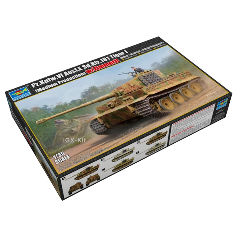 

Trumpeter 09539 1/35 Pz Kpfw VI Ausf E Sd Kfz 181 тигровый I танк с цилиндрической военной сборкой, пластиковый подарок, игрушка, набор для моделирования