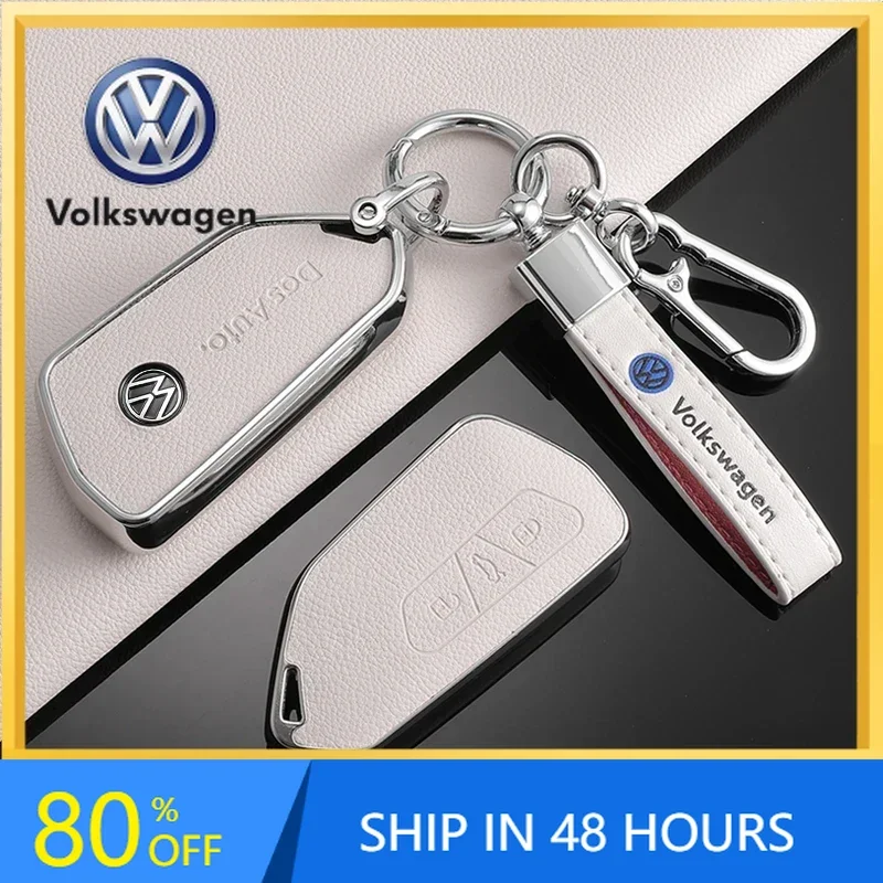 

2026 Hot For VW VOLKSWAGEN Leather Car Remote Key Case Cover Bag Protector Shell Holder For VW Volkseagen Golf 8 MK8 ID.3 ID.4 C