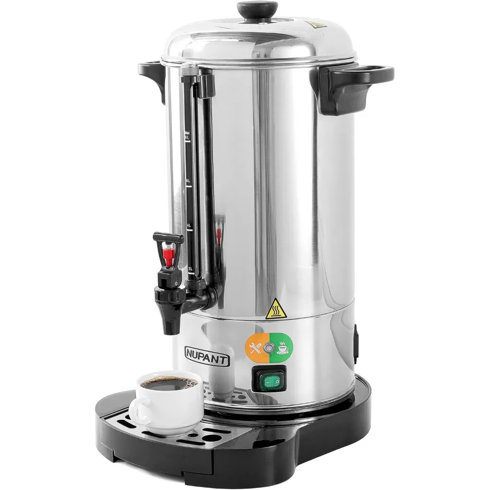 

Commercial Coffee Urn 50 Cup/8L Coffee Dispenser with Upgraded Percolator, 304 Stainless Steel Hot Water Urn Beverage Dispenser